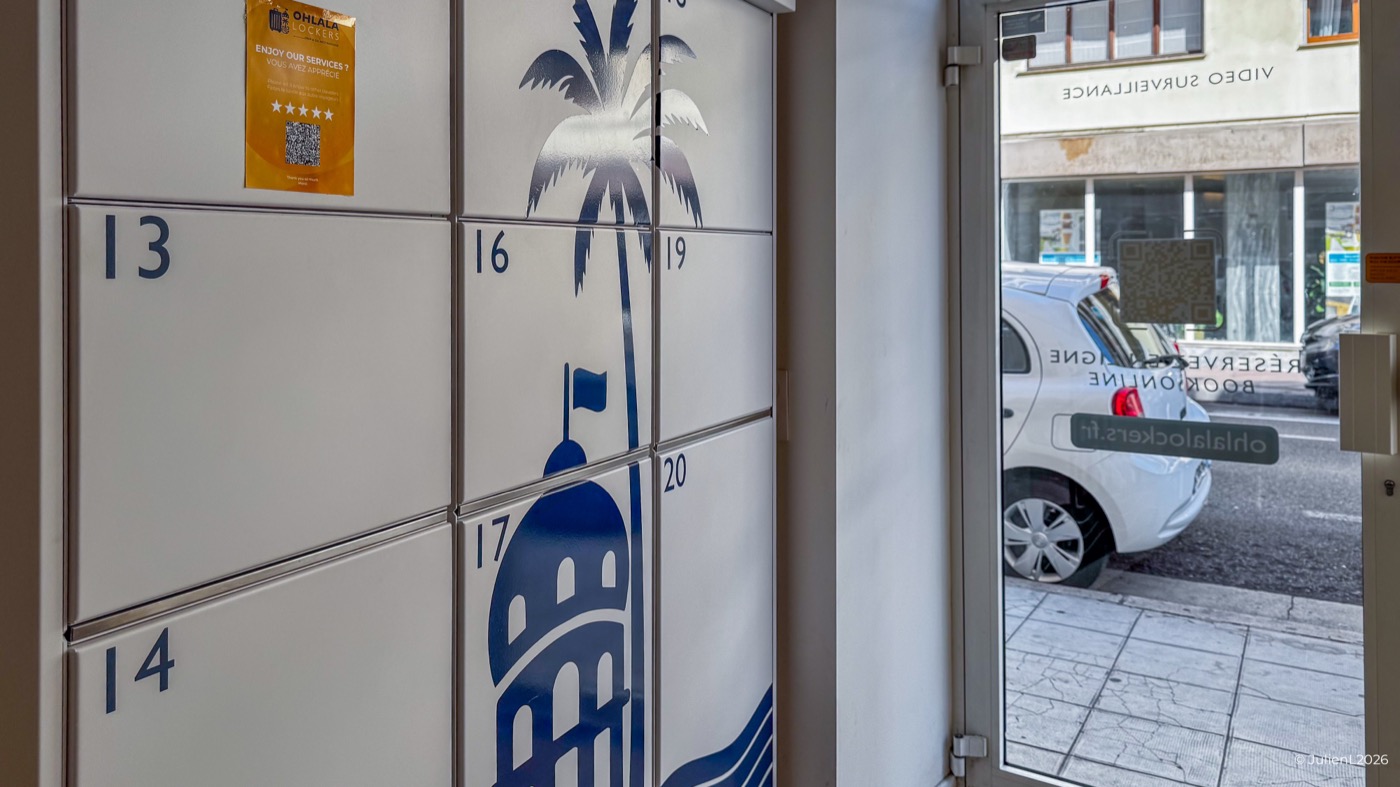 Entrée du local OHLALA Lockers, quartier des Musiciens à Nice